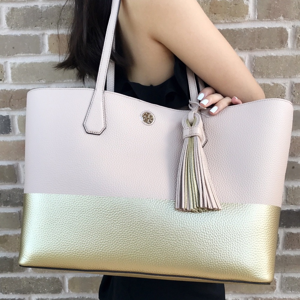 Tory Burch Color Block Perry Tote - Picture 2 of 8